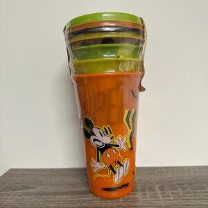 Disney Halloween Cups Glow in the Dark Lids Straws 24oz 4 Variety Pack